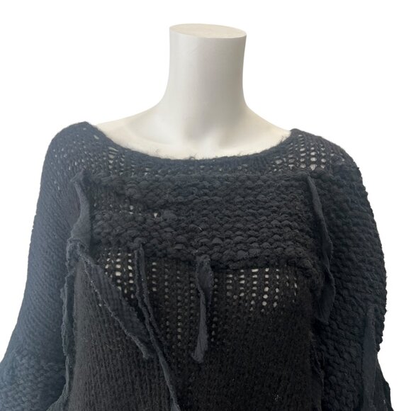 $580 Lui Hon Alcapa Distressed Open Knit Wool Pullover Sweater size 0 - Picture 2 of 8